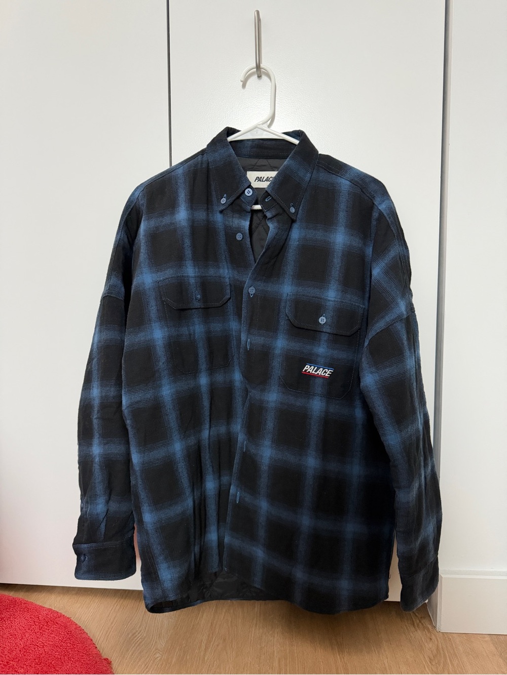 PALACE Black & Navy Plaid 3M Thinsulate Shirt Jacket